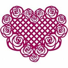 a heart shaped doily with roses on it