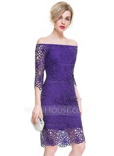 [AU$ 154.00] Sheath/Column Off-the-Shoulder Knee-Length Lace Cocktail Dress (016077830) Off The Shoulder Cocktail Dress, Weekend Outfit Fall, Fall Weekend Outfits, Cocktail Dress Patterns, Casual Wedding Attire, Cheap Cocktail Dresses, Dresses Australia, Lace Cocktail Dress, Lace Prom Dress