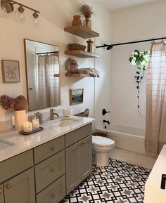 the bathroom is clean and ready to be used as a home decorating project,