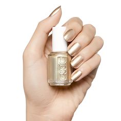 Metallic Gold Nail Polish, Essie Penny Talk, Metallic Gold Nails, Essie Nail Polish Colors, Rose Gold Nail Polish, Essie Nail Colors, Metallic Nail Polish, Gold Nail Polish, Vegan Nail Polish