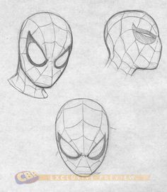 three different types of spider - man's head