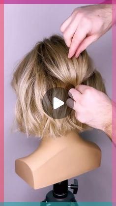 Short Hair Party Styles, Short Bob Updo, Bob Length Hair, Bob Updo Hairstyles, Short Hair Updo Easy, Half Up Half Down Short Hair, Bob Length, Short Hair Dos, Short Hair Updo Tutorial