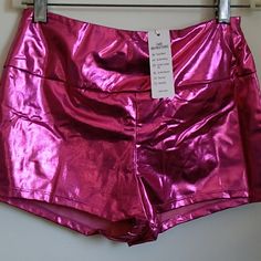 Iefiel Hot Pink Body Shorts Size M Never Worn Sparkly Metallic Hot Pink Color Stretchy Fabric Nwt Summer Party Pants With Built-in Shorts, Pink Party Bottoms With Built-in Shorts, High Waist Pink Shorts For Night Out, Trendy Short Pants For Party, Trendy Short Length Party Pants, High Waist Pants With Built-in Shorts For Party, Pink High-waisted Shorts For Party, Pink High Waist Shorts For Party, Pink High Waist Party Shorts