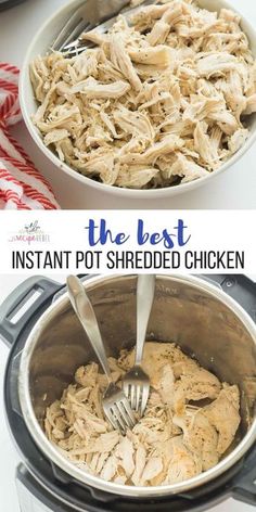 the best instant pot shredded chicken recipe is so easy to make and tastes just as good as it looks