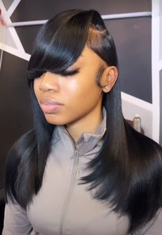 Baddie Hairstyles With Bangs, Relaxed Hair, Hair Life