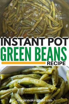 instant pot green beans recipe with text overlay