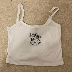 Nwot Adorable Embroidered Tank Top! Design: Two Angels With Writing “To Wonderland” - Super Cute Design & Never Worn! Tank Top Embroidery, Two Angels, To Wonderland, Embroidered Tank Top, Baby Tank, Embroidered Tank, Top Design, Cute Design