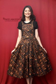 Batik Fashion Modern Casual, Batik Dress Design, Clock Skirt, Dress Korean Style Simple, Dress Batik Modern, Blouse Designs Catalogue