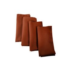 four brown napkins on a white background