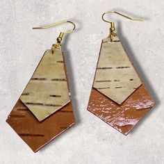 Birch bark earrings double layer kite shaped Birch Bark Jewelry, Bark Jewelry, Birch Bark Earrings, Bark Crafts, Birch Art, Birch Jewelry, Birch Bark Crafts, Folk Art Jewelry, Northern Minnesota