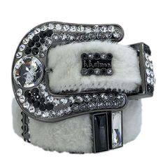 material: crystal, fur SKU: 9191-F83-CLear.Jet-BF color: white White Belts, Bling Belts, Y2k Accessories, Crystal Belt, 2000s Fashion Outfits, Trailer Park, White Fur, 2000s Fashion, Looks Style