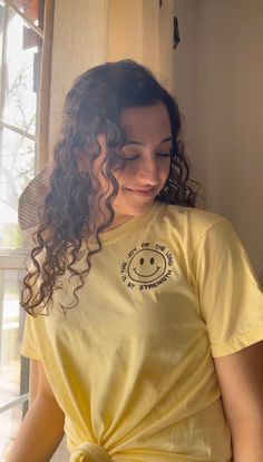 Inspired directly by Scripture💕 Wear your faith with this embroidered Comfort Colors tee! 🧵I embroidered the image and text myself. It is in a black thread color. Color: Banana Yellow Sizing: T-Shirts come standard US size S-XL (other sizes are available upon request). Material: * Double-needle armhole, sleeve and bottom hems * 7/8″ double-needle topstitched collar * Signature twill label * Garment-dyed ring spun fabric * Twill taped neck and shoulders for extra durability * Relaxed fit tubula Mint Green Hair, The Joy Of The Lord, The Lord Is My Strength, Jesus Clothes, Scripture Shirt, Bible Shirts, Banana Yellow, Faith Clothing, Christian Tshirt