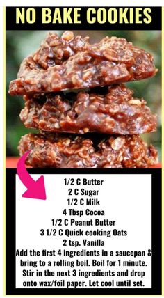 no bake cookies recipe with instructions to make it in the microwave or on the stove