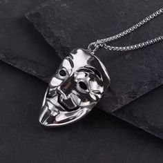 Brand New! Awesome Anonymous Mask Pendant & Chain Made With Stainless Steel Hypoallergenic! Chain Length: 70cm Pendant Size: 5.8 / 3.9cm Make An Offer. All Reasonable Offers Will Be Accepted. Ask Me How To Get $4.99 Shipping Every Friday!! New To Poshmark, Use My Code To Get $10 Off Your First Purchase From Poshmark. My Code: Jss2004 Fast Shipping & 5 Star Service! Make An Offer. All Reasonable Offers Will Be Accepted. Fashion Trending Gifts Christmas Stylish Glitter Glitters Fab Glittering Shim Silver Box Chain Necklace For Party, Silver Stainless Steel Chain Necklace For Party, Silver Stainless Steel Party Chain Necklace, Anonymous Mask, Mickey Mouse Necklace, Silver Mask, Beautiful Chokers, Face Pendant, Flower Statement Necklace