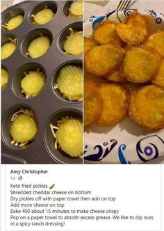 some food is in a muffin tin and another photo has been altered to look like cupcakes