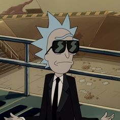 a cartoon character wearing sunglasses and a suit