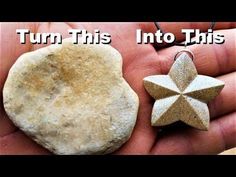 a hand holding a rock with a star on it and the words turn this into this