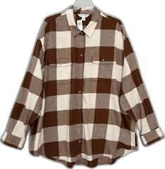 Oversized Brown Shirt With Button Closure, Beige Long Sleeve Flannel Shirt For Fall, Collared Beige Shirt For Fall, Trendy Brown Shirt For Fall, Brown Long Sleeve Flannel Shirt For Spring, Trendy Oversized Brown Shirt, Casual Beige Long Sleeve Flannel Shirt, Beige Long Sleeve Casual Flannel Shirt, Casual Beige Button-up Flannel Shirt