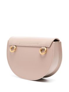 beige lambskin smooth grain logo-engraved gold-tone hardware foldover top with magnetic fastening detachable shoulder strap main compartment internal logo stamp internal slip pocket gold-tone hardware leather lining This piece comes complete with a protective dust bag. This item is in size UNI and the color is Pink Luxury Blush Soft Leather Bag, Pink Micro Saddle Bag, Chloe Mini Marcie, Tods Bag, Marc Jacobs Bag, Mens Eyewear, Large Shoulder Bags, Chloe Marcie, Chloe Bag