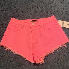 New With Tags Never Worn Forever 21 Hot Pink Denim Shorts! Size Xs. Distressing At Bottom. Trendy Pink High-waisted Jean Shorts, Forever 21 High Waist Cotton Jean Shorts, Forever 21 Cotton Jean Shorts, Trendy Pink High Rise Jean Shorts, Trendy High Rise Pink Jean Shorts, Forever 21 Pink Summer Bottoms, Forever 21 High-rise Cotton Jean Shorts, High Rise Cotton Jean Shorts By Forever 21, Trendy Forever 21 High-waisted Shorts