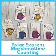 polar express marshmallow counting game for toddlers to practice counting with the numbers