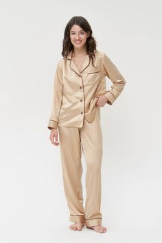 Embrace luxury and comfort with our satin pyjamas, designed for a soft, silky feel against your skin. Perfect for a glamorous night in or restful sleep, these pyjamas redefine loungewear elegance.