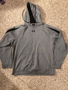 Great Condition Under Armour Storm Gray/ Black Hoodie Sweatshirt Size Medium Men's. Under Armour Hoodie, Hoodie Sweatshirt, Black Hoodie, Under Armour, Athletic Jacket, Sweatshirts Hoodie, Size Medium, Sweatshirts, Grey