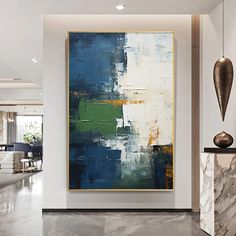 Abstract Navy blue green Wall Art Painting Acrylic on Canvas Large textured art Contemporary Blue Wall Decor minimalist Living Room Decor Hello, Thanks for visiting our listings! Description *Handmade painting ,100% handmade painting on canvas; 20x30 inch -- 51x76cm 24x36 inch -- 61x91cm 30x40 inch -- 76x101cm 36x48 inch -- 91x122cm 40x60 inch -- 101x152cm 48x72 inch -- 121x183cm 60x80 inch -- 152x203cm * Customise:We accept customization.  * Packing: Canvas Only : unstretched and shipped in a m Navy Paintings Canvas, Abstract Painting Blue Green, Blue Green Wall Art, Navy Blue And Green Living Room, Green And Blue Painting, Emerald Green Wall, Emerald Green Decor, Minimalist Living Room Decor, Green Wall Decor