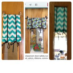 three pictures showing different ways to decorate the front door and side of a house with chevron