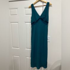 Never Worn! Super Light And Classy Teal Dress From Target. Has Lace Inlay And Fine Crochet Trim. Very Flattering! Blue Midi Dress With Lace Trim For Daywear, Blue Lace Trim Maxi Dress For Daywear, Blue Maxi Dress With Lace Trim For Daywear, Fine Crochet, Teal Dress, Crochet Trim, Dress With Lace, Wild Fable, Lace Dress