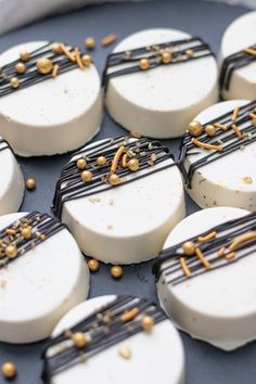 chocolate and marshmallows arranged on top of each other in a baking pan