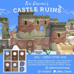 an advertisement for the castle ruins game, which is designed to look like it has been built