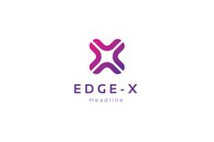 the edge - x logo is shown in purple and pink colors on a white background