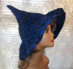 Make this awesome blue and black witch/wizard hat apart of your costume for your next party, festival or cosplay event.  Great for men or women or to give as a gift to your favorite witchy friend. Created with dark blue and black acrylic yarn. Hand wash with a mild detergent and lay flat to dry. 17" brim to tip fits most adults Hat Cosplay, Wizard Costume, Costume For Men, Wizard Hat, Festival Hat, Black Witch, Witch Outfit, Cosplay Halloween, Costume Hats