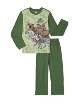 Pajama Outfit, Jurassic Park World, Fleece Pajamas, Sleep Set, Boys Pajamas, Boys Long Sleeve, Jurassic Park, Size Clothing, Long Sleeve Top