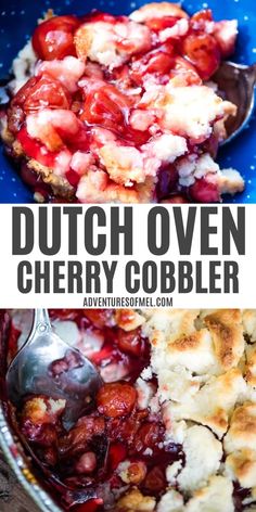 this dutch oven cherry cobbler is the perfect dessert for summer