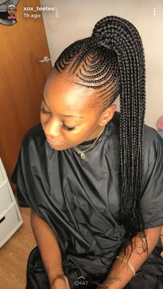 4c Ponytail Hairstyles For Black Women, Nigerian Braids Hairstyles, Latest Braided Hairstyles, Ghana Braids Hairstyles, Cornrow Ponytail, Hairstyles For Ladies, Feed In Braids Hairstyles, African Hair Braiding Styles, Braided Cornrow Hairstyles