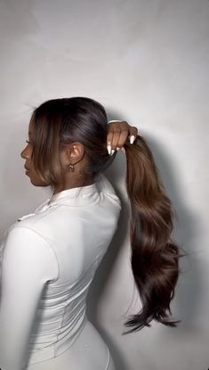 Diy Balayage, Flowy Hair, Long Shiny Hair, Sleek Ponytail Hairstyles, Ethnic Hairstyles, Protective Hairstyles Braids, Fresh Hair, Hair Color For Women, Sleek Ponytail