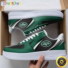 NFL New York Jets Air Force 1 Shoes Sleek AF1 Fashion Step into style and comfort with our Air Force 1 Shoes, a timeless icon in the world of footwear. Designed for ultimate versatility, these sneakers seamlessly blend fashion and functionality. The classic silhouette pays homage to its heritage while incorporating modern elements for a contemporary edge. Crafted with precision, the shoes feature premium materials for durability and a luxurious feel. The cushioned midsole provides unmatched comf Fade-resistant Low-top Custom Sneakers, Philadelphia Eagles Shoes, Philly Eagles, Air Force 1 Shoes, Af1 Shoes, Nfl Miami Dolphins, Nfl Philadelphia Eagles, Shoe Gifts, New York Jets