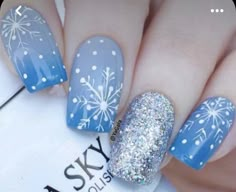 Xmas Nail Designs, Snowflake Nail Design, Snowflake Nail, Snowflake Nail Art, Nails Pretty, Holiday Nail Designs, Winter Nails Acrylic