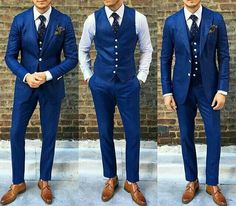 Groom Blue Suit, Men Suits Blue, Formal Attire For Men, Blazer Outfits Men, Blue Suits, Overcoat Men, Blue Suit Wedding, Formal Men Outfit