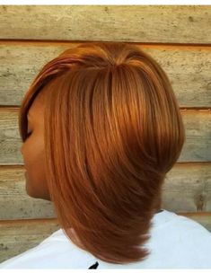 Ginger Color Bob Black Women, Burnt Orange Hair On Black Women Short, Ginger Side Part Bob Wig, Orange Bob Black Women, Yaki Hairstyles, Burnt Orange Bob Wig, Colored Bob, Burnt Orange Hair, Natural Hair Bob