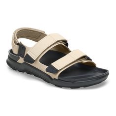 The BIRKENSTOCK Tatacoa - designed to bring Birkenstock comfort and support to your favorite trail and water based activities. These off-road ready sandals feature a direct attach PU footbed a rugged PU/TPU outsole for added traction and sturdy hook and loop closures for a secure fit. The upper is made from the skin-friendly hard-wearing synthetic material Birko-Flor®. Anatomically shaped PU footbed Upper: Birko-Flor® Futura Footbed lining: polyurethane (PU) Sole: light polyurethane sole (PU) De Comfortable Sport Sandals With Ortholite Insole For Outdoor Activities, Ergonomic Outdoor Sandals With Ortholite Insole, Comfortable Synthetic Sport Sandals For Outdoor, Lightweight Sport Sandals With Cushioned Footbed For Outdoor, Lightweight Cushioned Sport Sandals For Outdoor Activities, Lightweight Sport Sandals With Cushioned Footbed For Outdoor Activities, Lightweight Functional Sport Sandals For Outdoor Activities, Breathable Comfortable Sandals For Walking, Comfortable Breathable Sandals For Walking