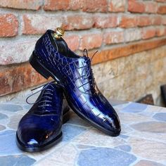 Handmade Classic Dark Navy Alligator/Crocodile Dress Shoes on Storenvy Crocodile Pattern Round Toe Dress Shoes For Workwear, Crocodile Pattern Round Toe Dress Shoes For Work, Patent Leather Dress Shoes With Crocodile Pattern, Semi-formal Leather Shoes With Crocodile Pattern, Fitted Crocodile Pattern Dress Shoes With Round Toe, Fitted Crocodile Pattern Leather Shoes With Pointed Toe, Fitted Dress Shoes With Crocodile Pattern And Round Toe, Formal Fitted Oxfords With Crocodile Pattern, Fitted Wingtip Dress Shoes With Crocodile Pattern