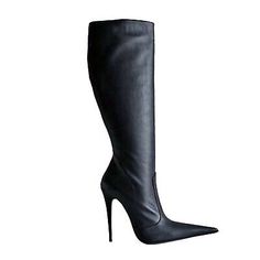 ad eBay - GIOHEL ITALY SUPER POINTY KNEE HIGH BOOT STIEFEL STIVALI LEATHER NERO BLACK 34 - Buy Now, click the link (eBay)