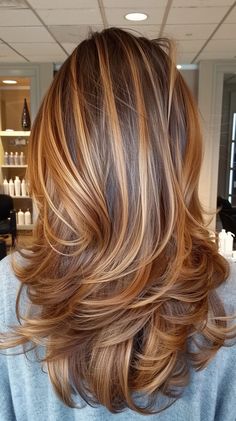 Light Auburn With Blonde Highlights, Trend Hair Color Autumn 2024, Copper Blonde Highlights On Brown Hair, Fall Hair With Blonde, Blonde Hair Color Ideas 2024, Fall Colors For Hair, Light Brown Copper Hair Color, Light Copper Hair With Blonde Highlights, Copper And Blonde Balayage Brunette