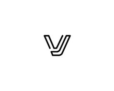 the letter v is made up of thin lines and black letters on a white background