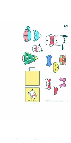 the hello kitty stickers are all in different colors