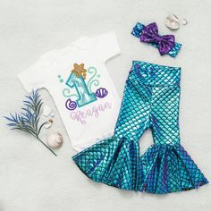 the little mermaid outfit is ready for her first birthday