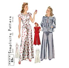 Lingerie Patterns, Vintage Dress Patterns, Blouse Style, 1940s Fashion